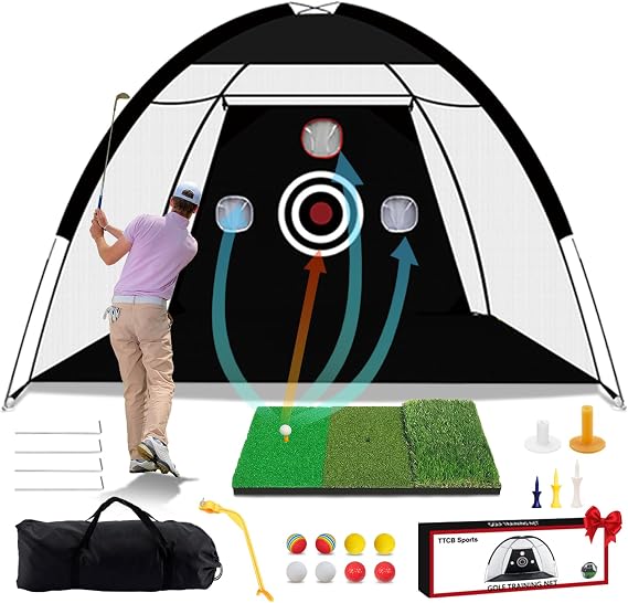 Golf Practice Net Outdoor, 10x7ft Golf Hitting Net Indoor