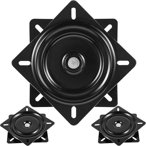 3 PCS 6-1/4 Inch Bar Stool Swivel Plate, Heavy Duty Seat Swivel Base Mount Plate for Stool and Chair, Black