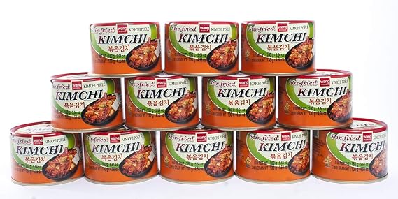 Korean Stir Fried Kimchi, Authentic Canned Napa Cabbage Original Tasteful Stir-Fry Kim Chi, Vegan Gluten Free No Preservatives - 5.64 oz/can (12 Count)