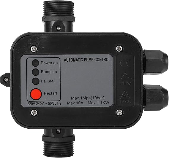 Self-priming Water Pump Pressure Switch, 220V Black Self-priming Water Pump Pressure Switch Automatic Pressure Controller for Self-Priming Pump, Jet Pump, Clean Water Pump, Centrifugal Pump