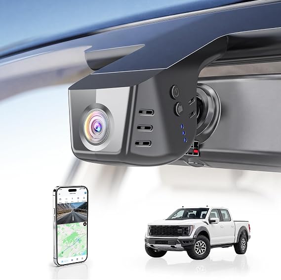 Front 4K Dash Cam for Ford F150 2018-2025 F250/F350/F450