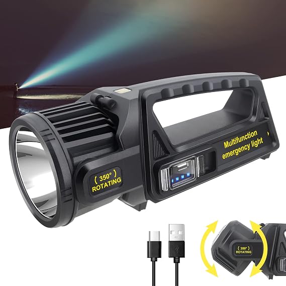 Spotlight 3000000 Lumens Rechargeable Led Spotlight Flashlight