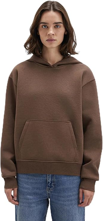 Kapüşonlu Kahverengi Basic Sweatshirt 167299-81959
