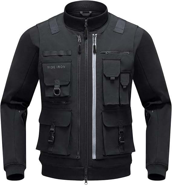 RIDEIRON Motorcycle Jacket with CE Armor, 3-in-1 Riding Jacket