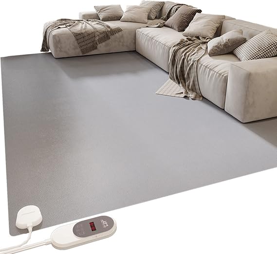 Heated Floor Mat, Electric Heated Area Rug, Large Heating Carpet | Heat Rug Mat, 6 Gear Adjustable Temperature, 12 Hour Timer, for Yoga Living Room Bedroom Indoor,140x200cm