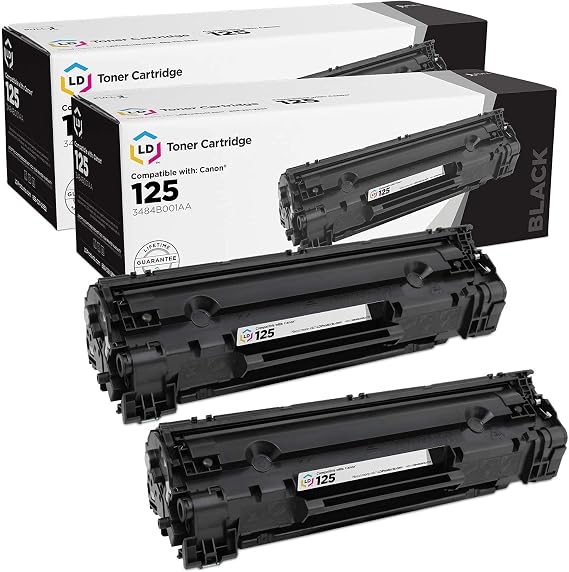 LD Products Compatible Toner Replacement for Canon CAC125BLK (Black, 2-Pk) | For Canon ImageClass LBP6000, LBP6030w, MF3010 (US). Page yield 1,600/cartridge (3,200 combined). Compatible, not OEM.