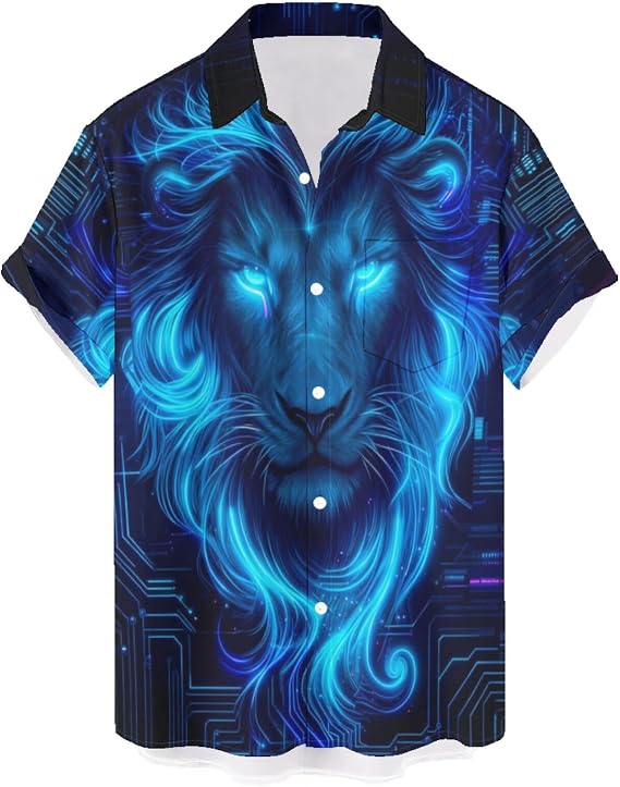 Mens' Hawaiian Shirts Short-Sleeved Button Down Shirt Standard-Fit Casual Loose Fit Shirts