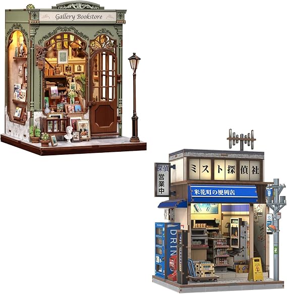 CUTEBEE Book Nook Kit - DIY Miniature House Dollhouse Kit for Adults, Booknook Library Bookstore Tiny House Bookshelf Decor 3D Wooden Puzzle, Gifts for Family and Friends