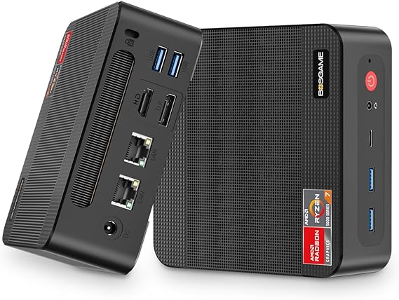 BOSGAME P4 Mini PC Ryzen 7 5700U 16GB DDR4 512GB SSD Mini Computer, Dual NVMe Slots & 2.5G LAN Ports,4K Triple Display,WiFi 6, BT5.2 for Gaming/Office/Home