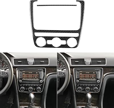 Generic Real Premium Carbon Fiber Compatible with Volkswagen Passat Nms B7 2012-2019 Black Air Conditioning Panel, VNPT1219