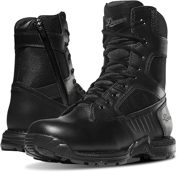 Danner Striker Bolt Side-Zip Waterproof Tactical Boots for Men - Lightweight, PU-Coated Polishable Leather & Nylon with Slip-Resistant Outsole