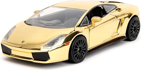 Jada Fast & Furious 1:24 Lamborghini Gallardo Gold Chrome Die-Cast Car, Toys for Kids and Adults
