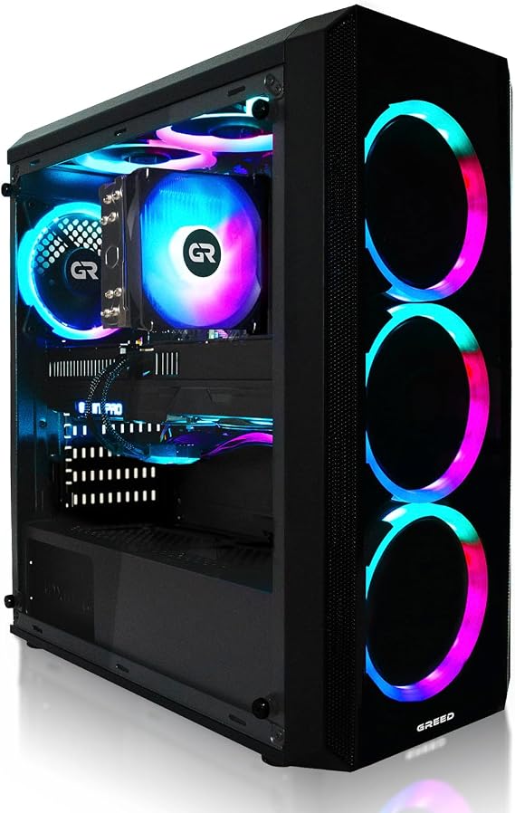 Greed® MK2 - High End Gaming PC - AMD Ryzen 7 5700X & Nvidia Geforce RTX 5060Ti (8GB) - Ultra Schneller RGB Computer + 4K Raytracing Rechner mit 460 GHZ - 32 GB DDR4 RAM - 1TB SSD - WLAN + W11 Pro
