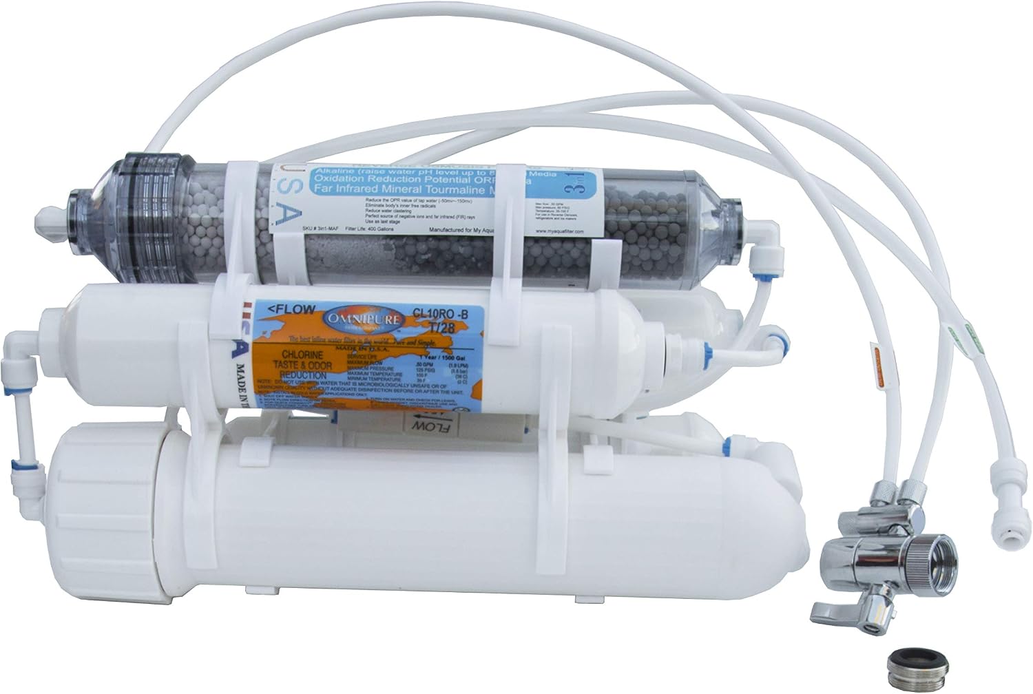 Alkaline Raise pH Level 5-Stage Countertop Reverse Osmosis Revolution Water Filter Purification System, 75 GPD Membrane