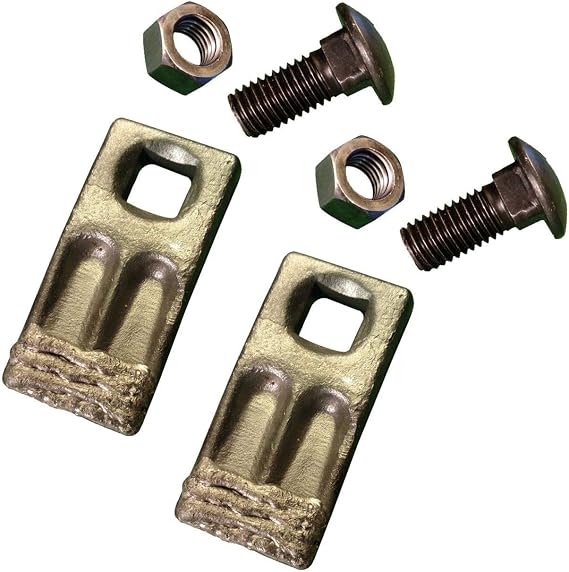 2 - Square Hole Replacement Hardfaced Auger Teeth w/Hardware - BC58F-HF-I