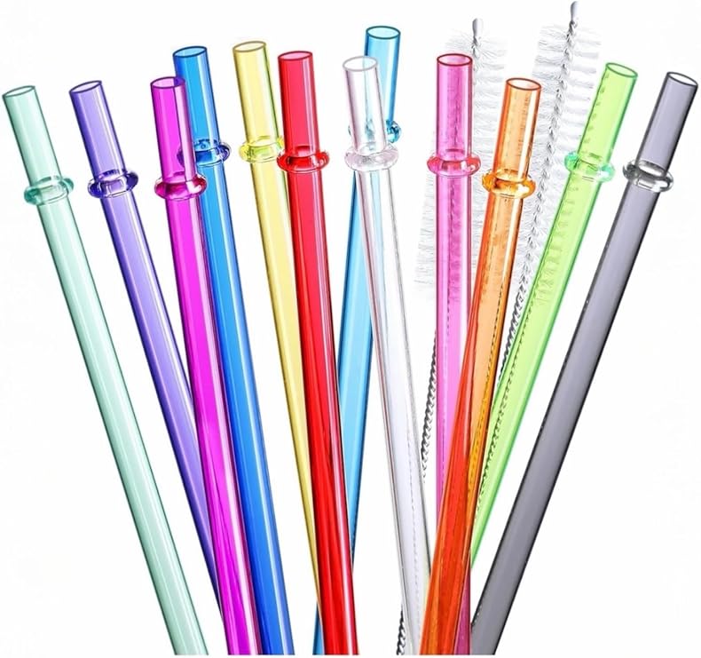 Yenigeldi Stanley Quencher ile Uyumlu Premium Tritan Pipet Seti, 30 cm Ekstra Uzun, 10 mm Genişlik, Renkli, 4 Adet Pipet, 1 Temizleme Fırçası Dahil, BPA İçermez, Kırılmaz