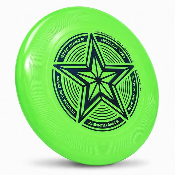 INGEAR Ultimate Frisbee Disc 175g Glowing Flying Disc: 175 gram Star Glow in the Dark Toy for Kids, Adults, Ultimate, Dogs