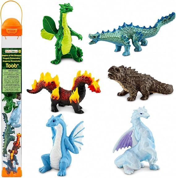 Safari Ltd. Dragons of the Elements Toob - 6 Fantasy Figurines Toy Set