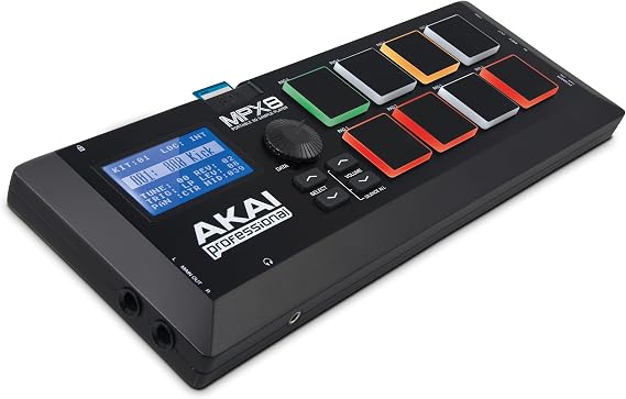 AKAI Pro Professional MPX8 Portable Sample Pad Controller with 8 Performance Ready Pads & On Board SD Card Slot