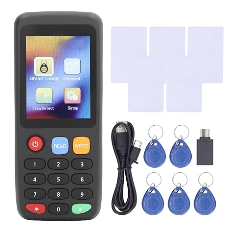 NFC RFID Card Copier X7 Readers Writer Duplicator Access Control Card Copier IC ID Card Copier Access Card Duplicator (5 T5577 Cards 5 T5577 Buckles) Card Not Supported
