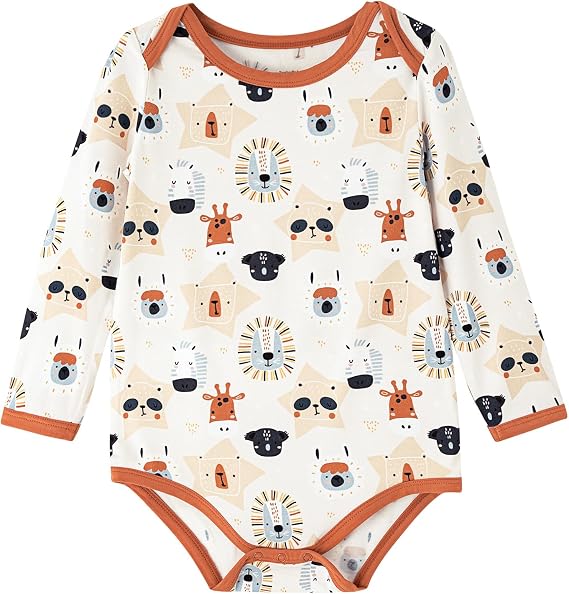 Baby Bamboo Viscose Long Sleeve Bodysuits Unisex Bodysuit NB-24M