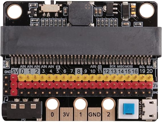 Micro-Bit Expansion Board IOBIT V2.0 Breakout Adapter Shield with Buzzer for BBC Kids's Python Graphics Programming, black, 353519