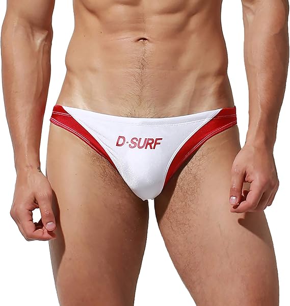 DESMIIT Men's Patchwork Swimsuit Surf Swimming Briefs Low Waist Swimwear 3935