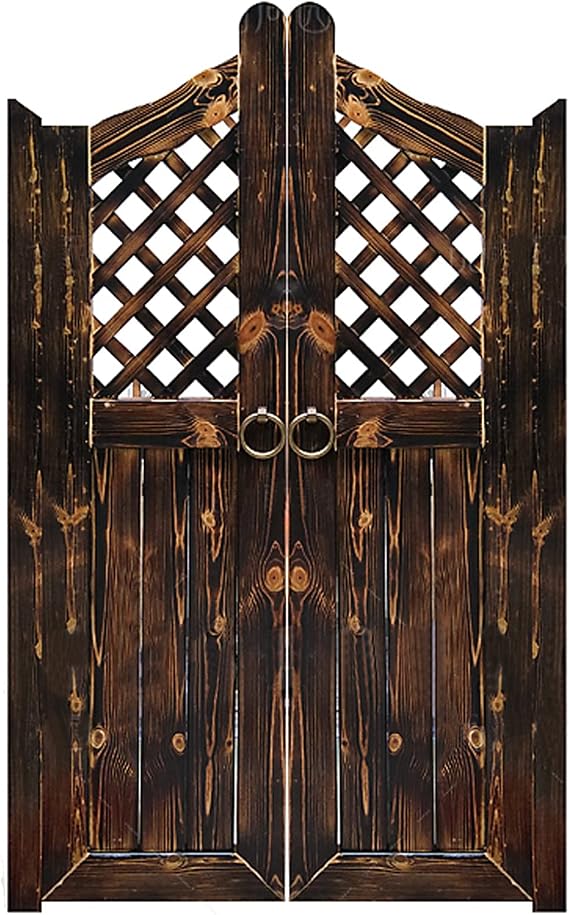 Swinging Cafe Doors,Retro Cowboy Bar Saloon Door,Louvered Solid Wood Handmad Gate for Counter Partition Patio Garden Entrance Decoration,Auto Close Stainless Steel Hinges,Custom (W 32in x H 39in)