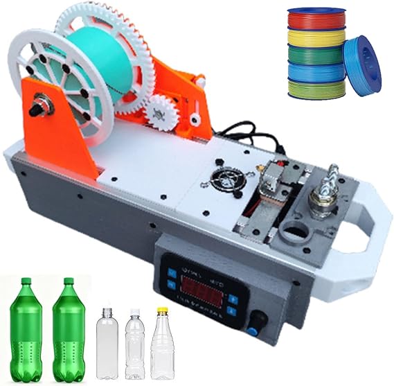 3D Printer Filament Maker Desktop PET Bottle Recycler & Extruder, Digital Temperature & Speed Control, Convert Recycled Plastic Bottles into 1.75mm Filament, for Families, Small Studios