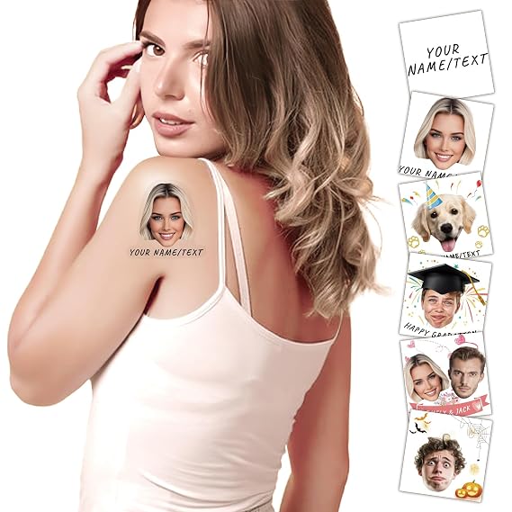 Custom Temporary Tattoos with Face Photo