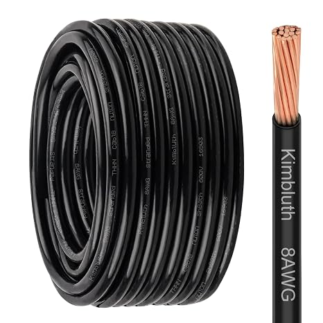 THHN Wire 8 Gauge 150 FT Stranded Copper Wire, Black