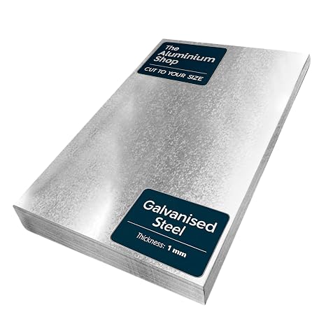 Galvanised Steel Sheet Metal Plate 1mm Thick Cut to Size DIY Fabrication Roofing (400mm x 1000mm)