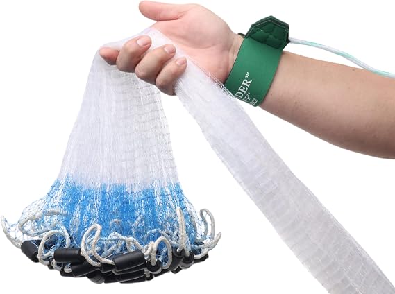 FITEC Super Spreader Nylon Fishing Cast Net, 1/4-Inch X 3-Feet