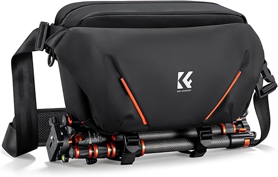 K&F CONCEPT Camera Sling Bag, Lightweight Crossbody Bag with Tripod Holder | Water-Resistant, Foldable Side Pocket, Quick Access, Street & City, Men & Women, for Canon/Sony/Nikon/DSLR/Mirrorless, BS19