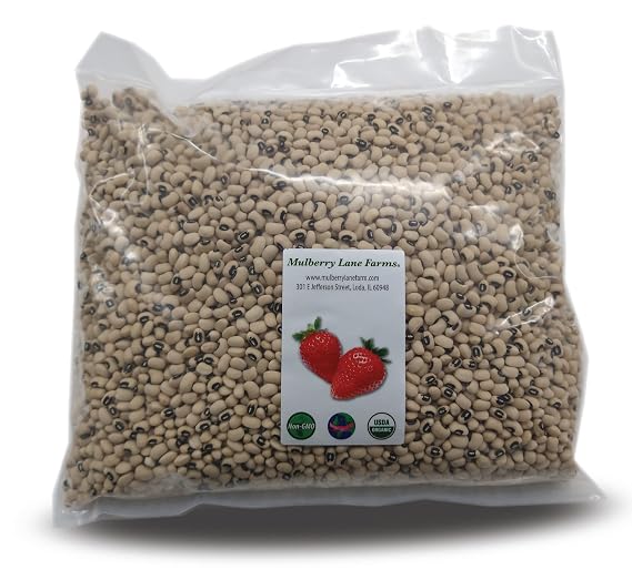 Black-eyed Peas, 5 Pounds (Beans), Dried, USDA Certified Organic, Non-GMO Bulk, Product of USA, Mulberry Lane Farms
