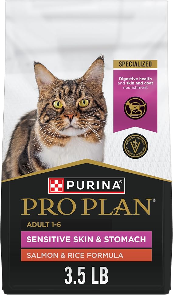Purina Pro Plan Sensitive Skin & Stomach Dry Cat Food, Salmon, 16 lb Bag