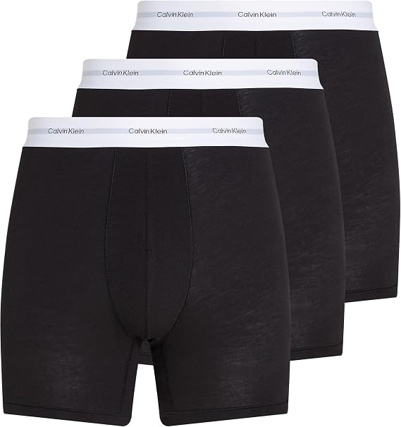 Calvin Klein Men’s 3 Pack Boxer Briefs with Logo Waistband