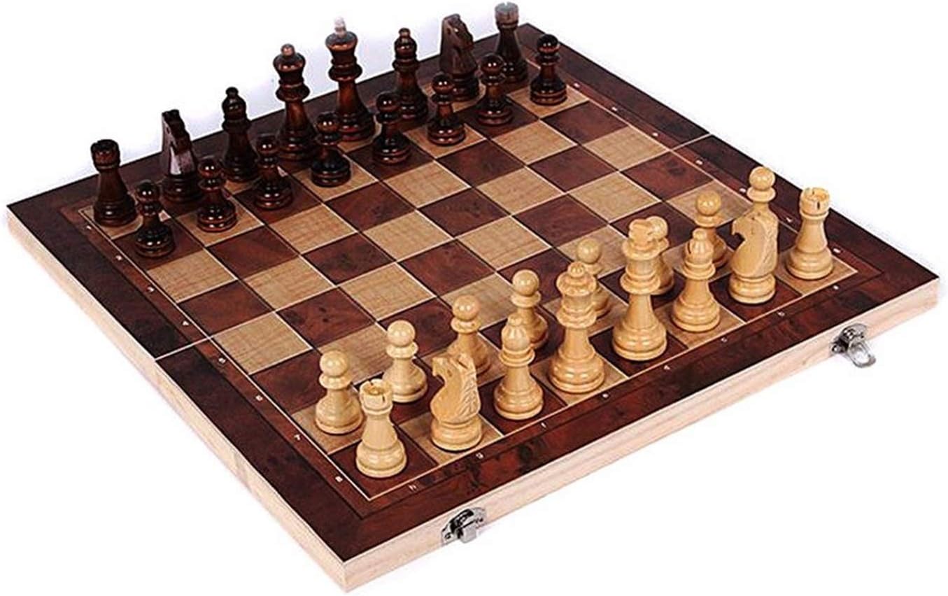 GeRRiT 3 in 1 International Chess Set Board Travel Games Chess Backgammon Draughts Entertainment International Chess