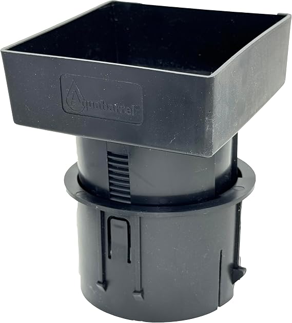 Adjustable Universal Downspout to Drain Pipe Tile Adapter (Black, 4x4x4)
