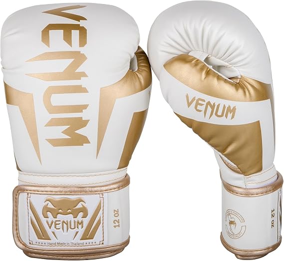 VENUM Elite Boxing Gloves - Elite White/Gold
