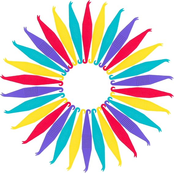 30 Pcs Multicolored Dental Elastic Rubber Bands Placers for Braces Disposable Plastic Orthodontic Elastic Placers