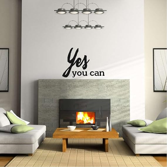Yes You Can - Inspirational Quote Wall Art Vinyl Decal - 14" x 20" - Living Room Motivational Wall Art Decal - Life Quote Vinyl Sticker Wall Decor - Bedroom Vinyl Sticker Decor