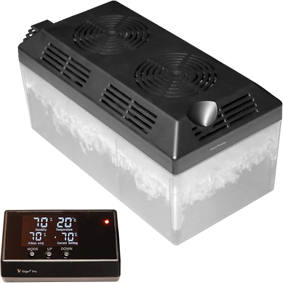 Le Veil iCigar Pro Electronic Cigar Humidifier System with Digital Re-calibrating Technology for Wooden Humidor Cabinet