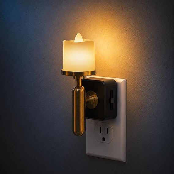 JandCase Candle Night Light, Night Lights Plug into Wall