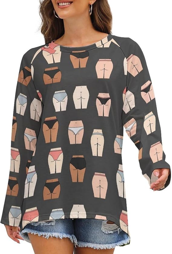 Womens Soft Long Sleeve T-Shirt, Lightweight Crew Neck Tshirts Casual Loose Tunic Tops Loose Blouse