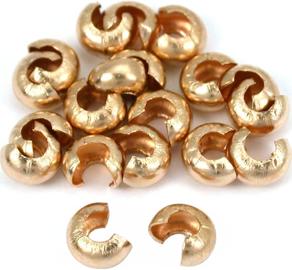 20 14K Gold Filled Crimp Bead Covers Beading Parts 4mm