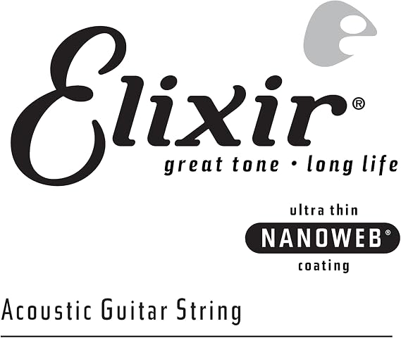 Elixir Strings Acoustic Phosphor Bronze Guitar String NANOWEB Coating, .053