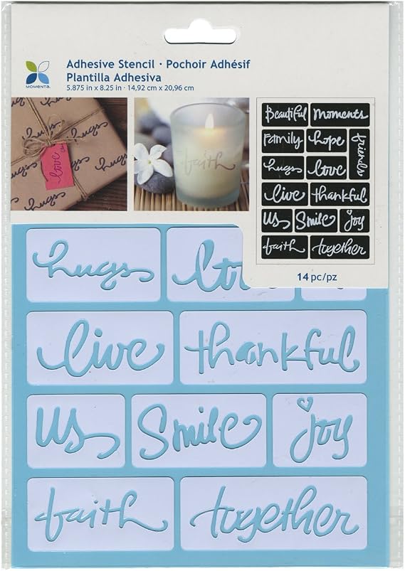 Momenta ST-252-25235 Adhesive Stencil, 6" by 8", Beautiful Words