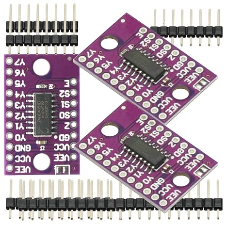 3 Pcs 74HC4051 8 Channel Analog Multiplexer Selector Module Multiplexers Distributor Resolver
