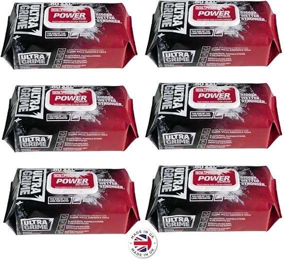 Uniwipe X6 Ultragrime Textured Power Scrub Surface BBQ Cleaning Hand Wipes X80